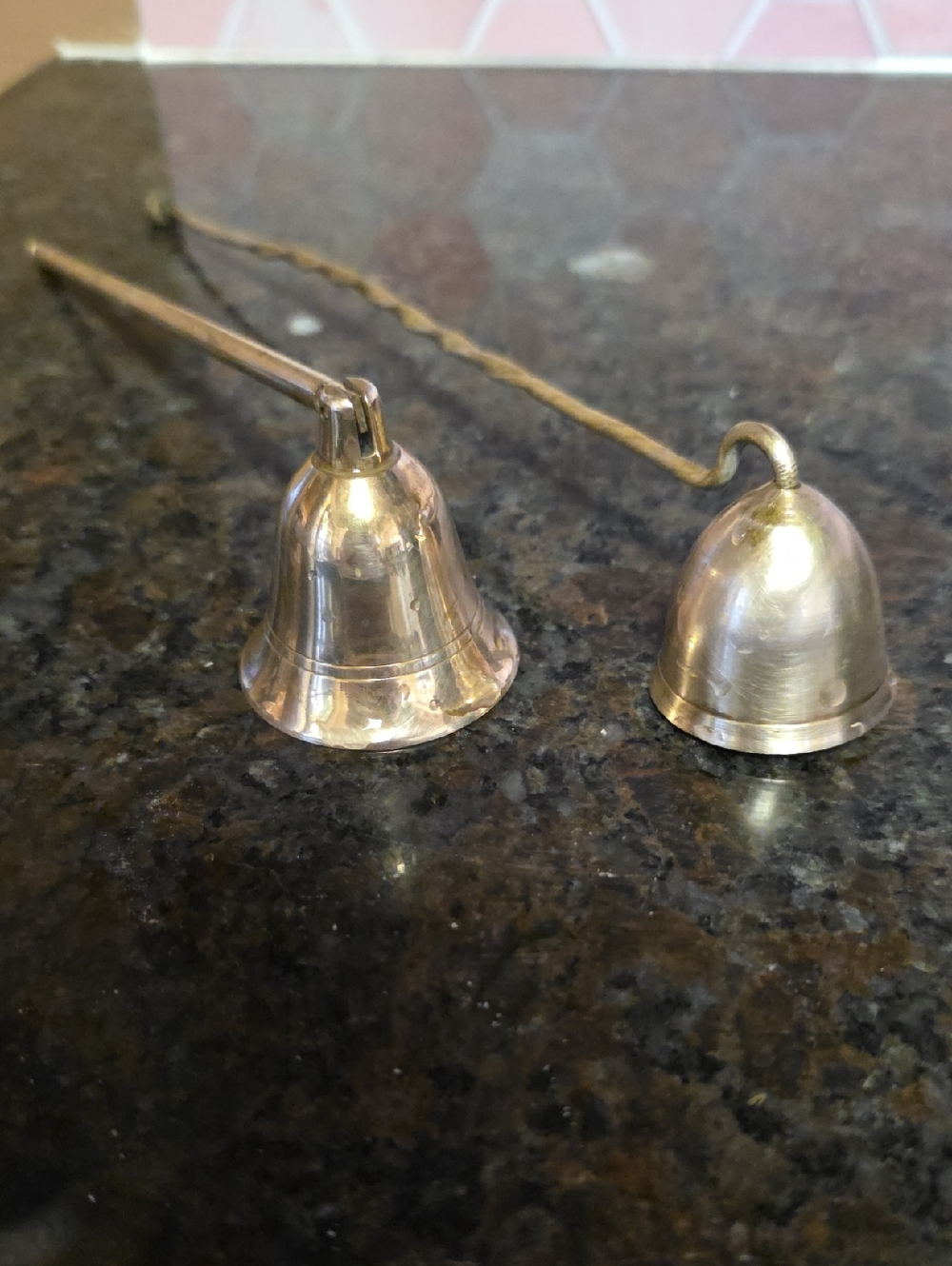 Vintage Brass Candle Snuffer and Wick Trimmer Set - Gold Tone